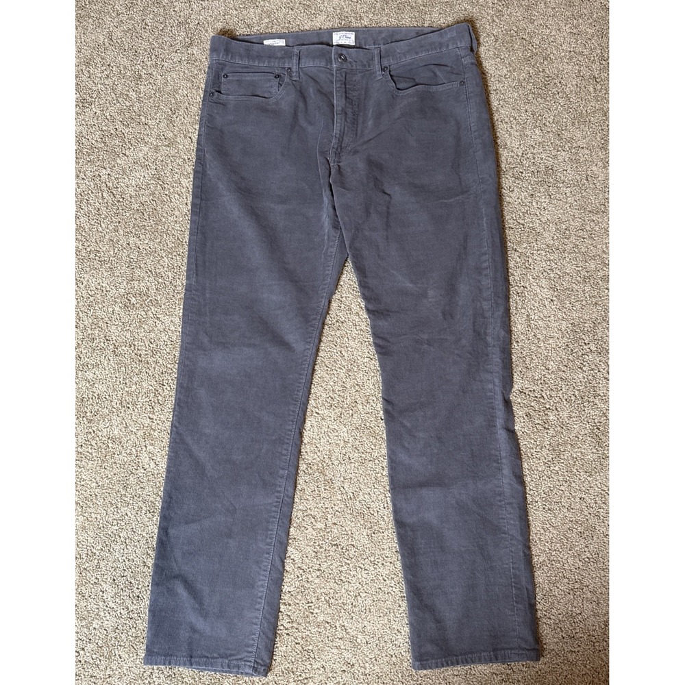 J Crew Pants Men 35x32 (read) Gray 770 Straight Corduroy 5 Pocket Casual Preppy